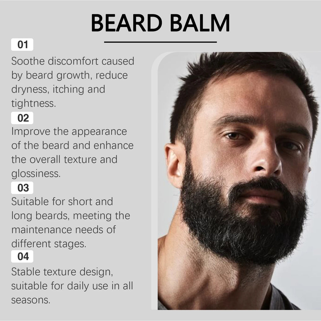 East Moon Men's Shea Butter Beard Balm Moisturizing Smoothing Beard Growth Wax Mustache Cream Facial Hair Care Reduce Frizz Oasis Select
