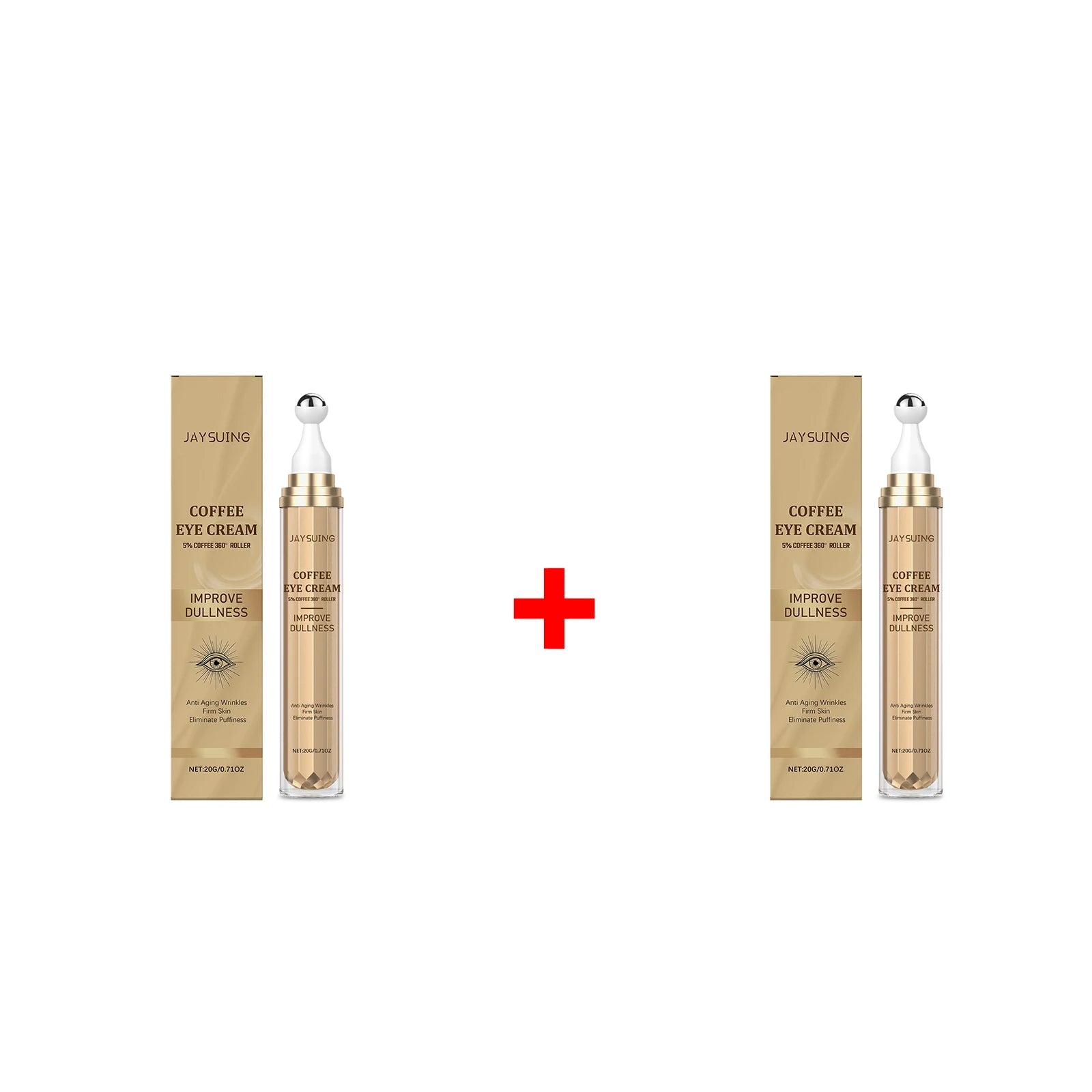 Caffee Firming Eye Cream Eye Roller Fade Dark Circles Remove Eye Bags Tightening Lifting Improves Fine Lines Eye Care Serum Oasis Select 2pcs