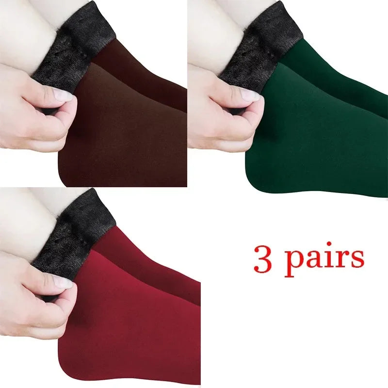 Women Winter Socks Hermal Cashmere Wool Socks Warm Thicken Thermal Snow Boots Floor Socks Oasis Select coffee-green-red