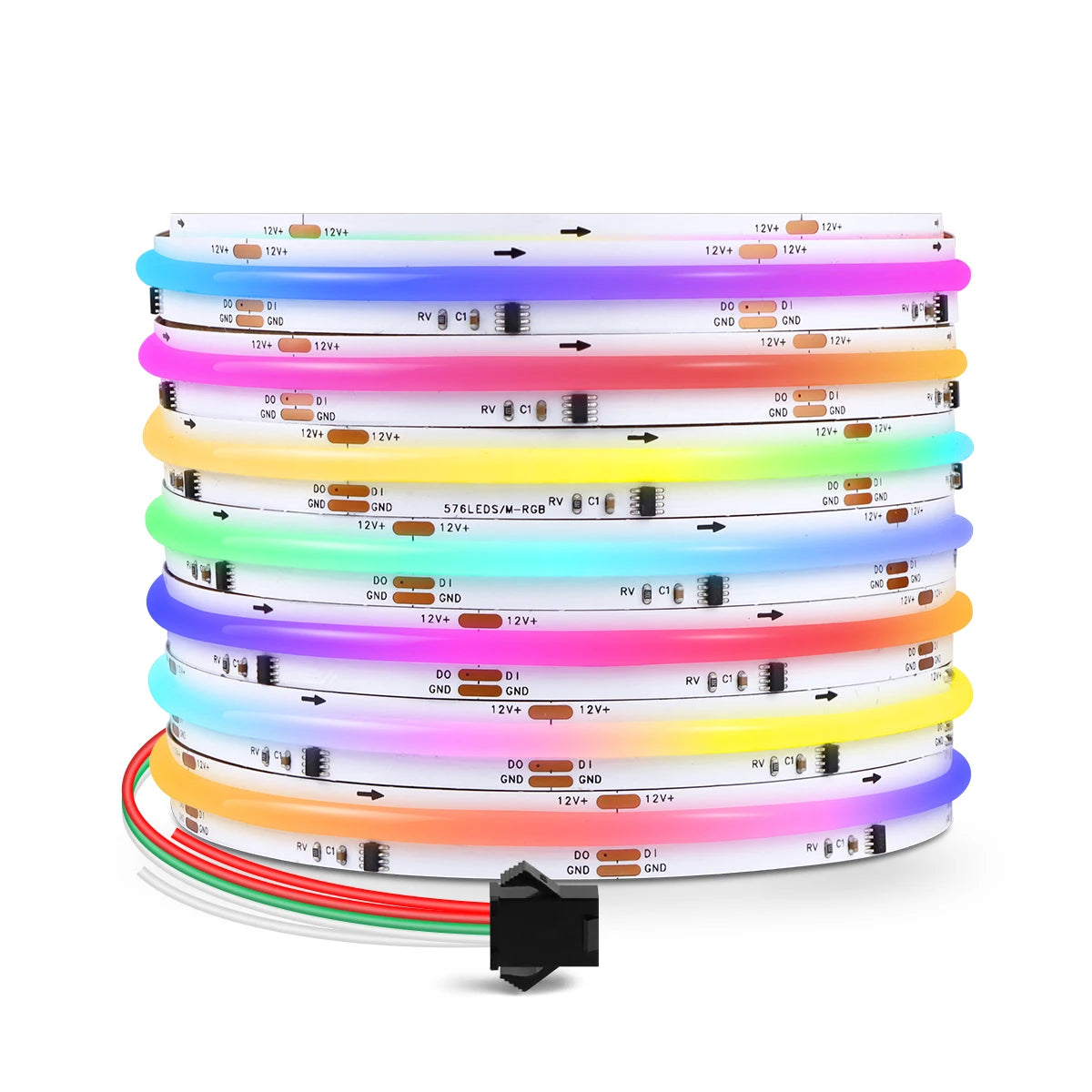 WS2811 Addressable SPI Dream Color LED Strip Light 576LEDs/M FCOB RGBIC Flexible WS2812B COB Ribbon 10mm 12V Led Lights RA90 Oasis Select RGBIC 1m