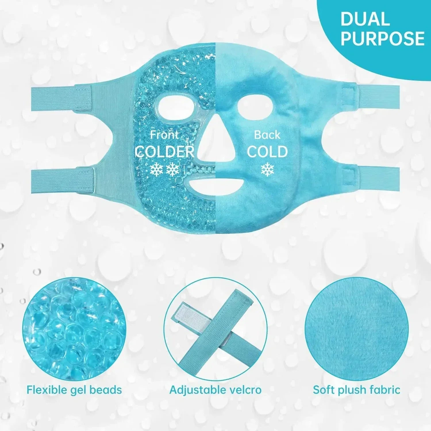Gel Bead Hot & Cold Full Face Eye Mask – Spa Compress