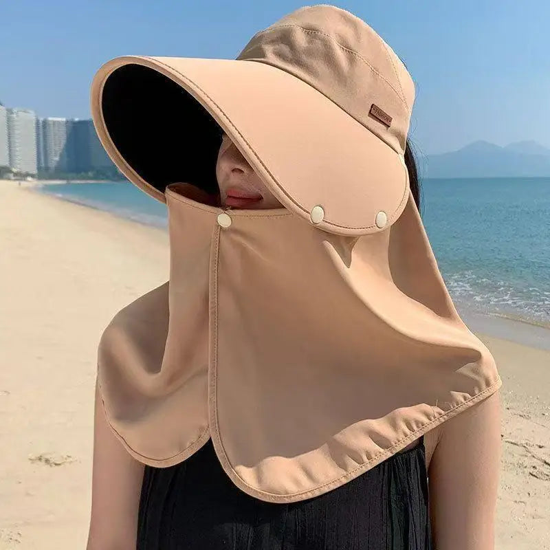 Women Anti UV Sunshade Shawl Cap Detachable Wide Brim Visor For Outdoor Sports Beach Travel Accessory Oasis Select A3