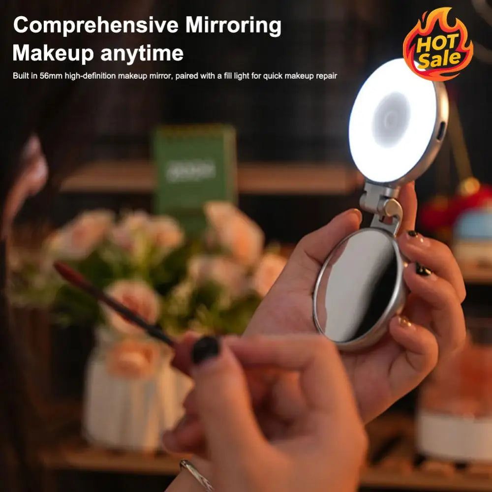 Magnetic Selfie Light with Mirror Phone Light Rechargeable Travel LED Cell Phone Light for Selfies/Photography/Video Conference Oasis Select