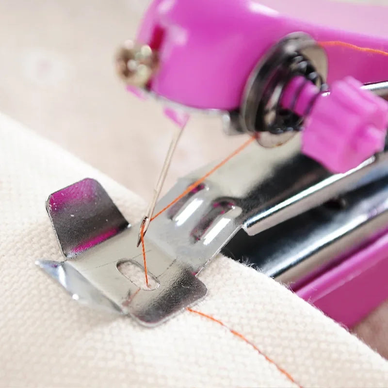 Home Handheld Sewing Machine Portable Outdoor Travel Clothes Fabrics DIY Stitching Sewing Tool Mini Manual Stitch Needlework Mac Oasis Select