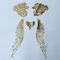 Gold & Silver Sequin Embroidered Wing Patch Set | Organza Trim
