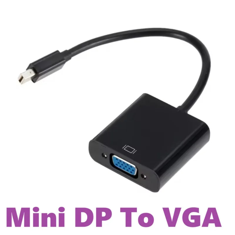 Mini DP to VGA Female Converter Adapter Cable 1080P Mini DisplayPort to VGA Adapter For Laptop PC Projector TV Converter Oasis Select