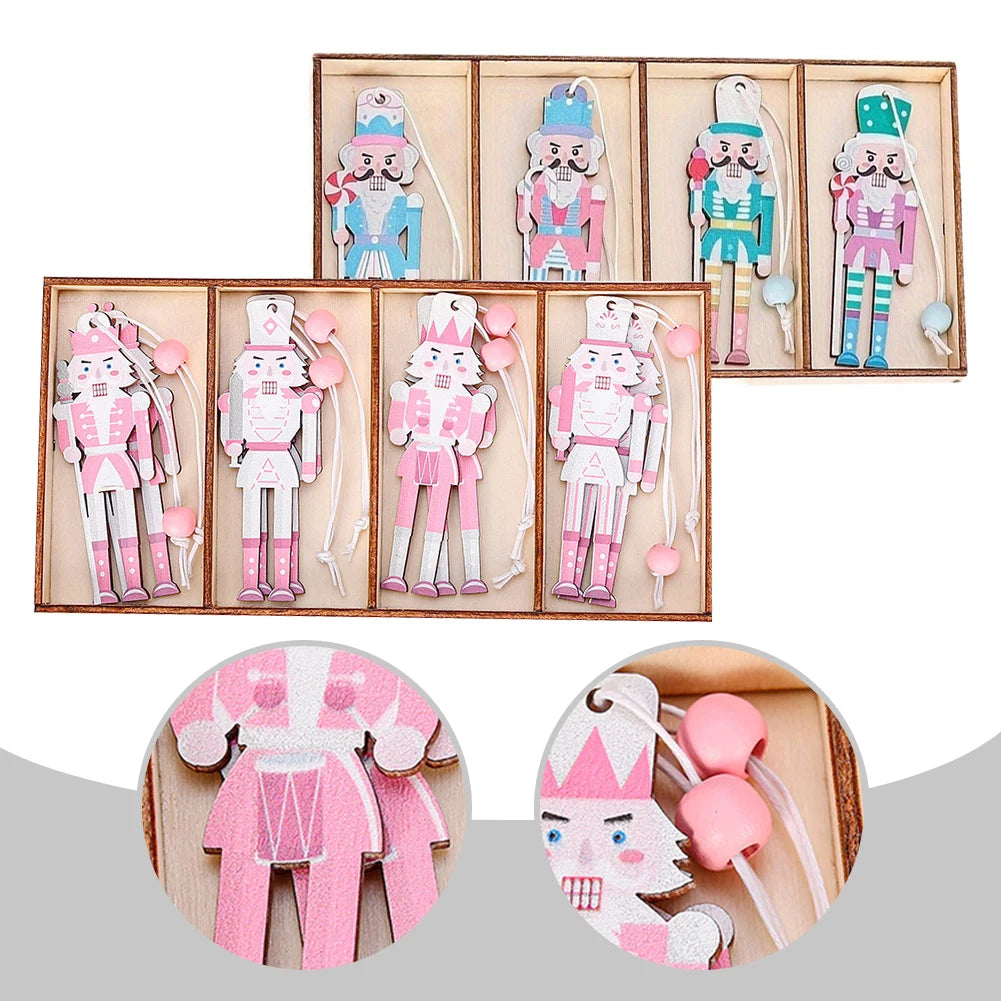 Christmas Party Holiday Decorations Wooden Nutcracker Ornaments Wooden Christmas Decorations Versatile Usage DIY Decoration Oasis Select