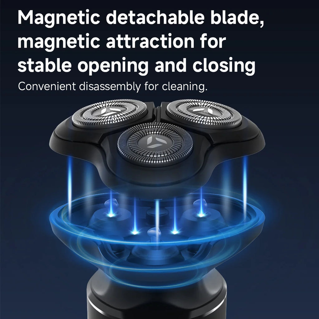 DOCOLAB Electrical Rotary Shaver for Men 3D Floating Blade Washable Type-C USB Rechargeable Shaving Beard Machine Oasis Select