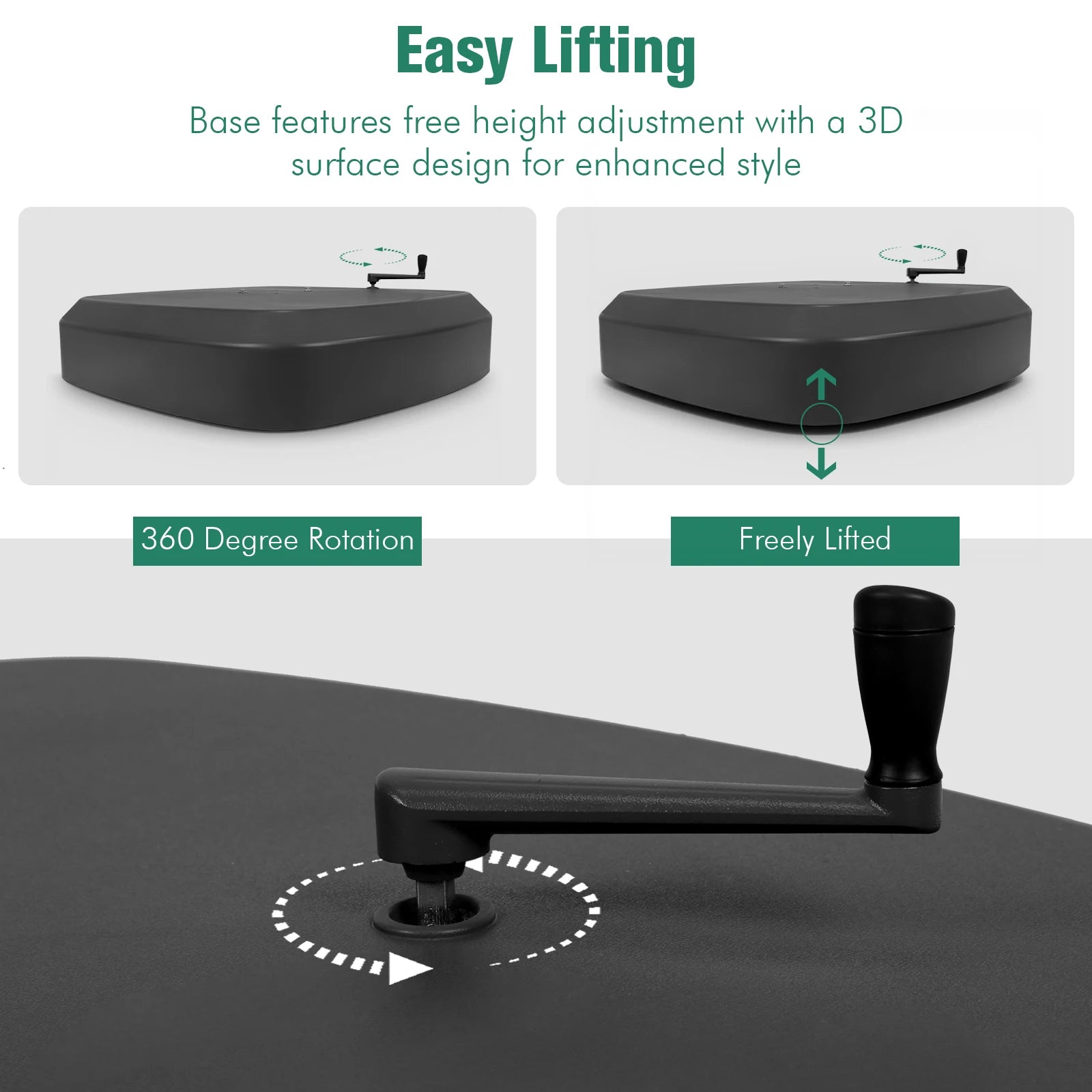 Cantilever Umbrella Base W/ Wheels Offset Umbrella Base Outdoor Umbrella Holder for Outdoor Deck Lawn Garden Umbrella Accessory Oasis Select
