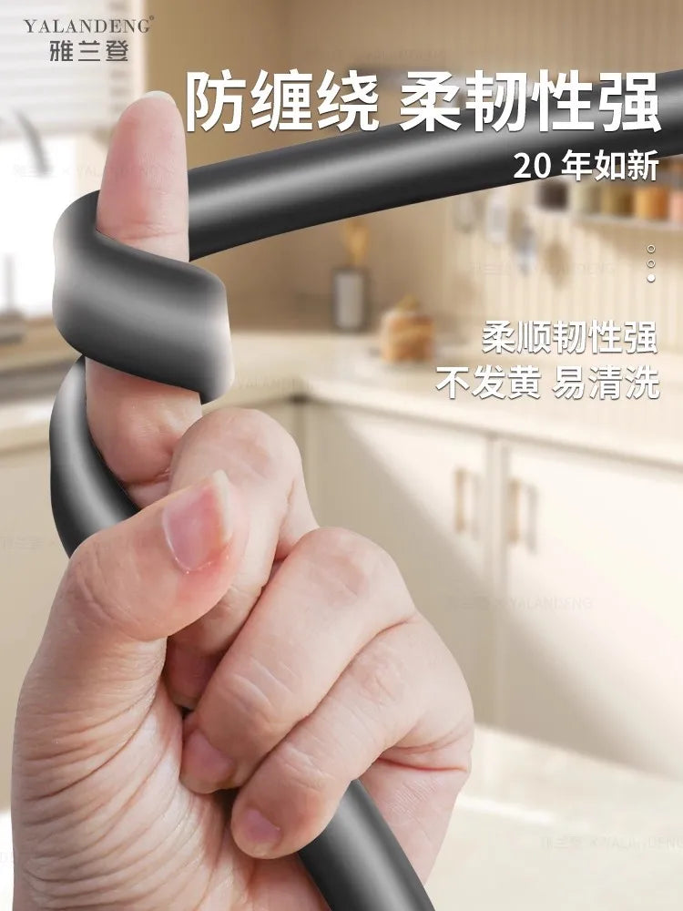 New 1pcs 1.5/2/3M Silicone Flexible Hose Bathroom Shower Tube Extension Tube Water Pipe Draw Tube Bathroom Accessories Oasis Select