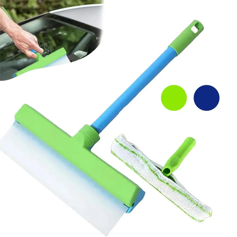 Car Silicone Squeegee & Microfiber Scrubber Cleaning Kit