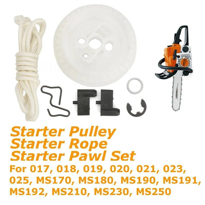 1set Recoil Starter Rope Pulley Pawl For Stihl Chainsaws Replacement Accessories For 021 023 025 MS 210 MS 230 MS 250 Garden Oasis Select China Mainland