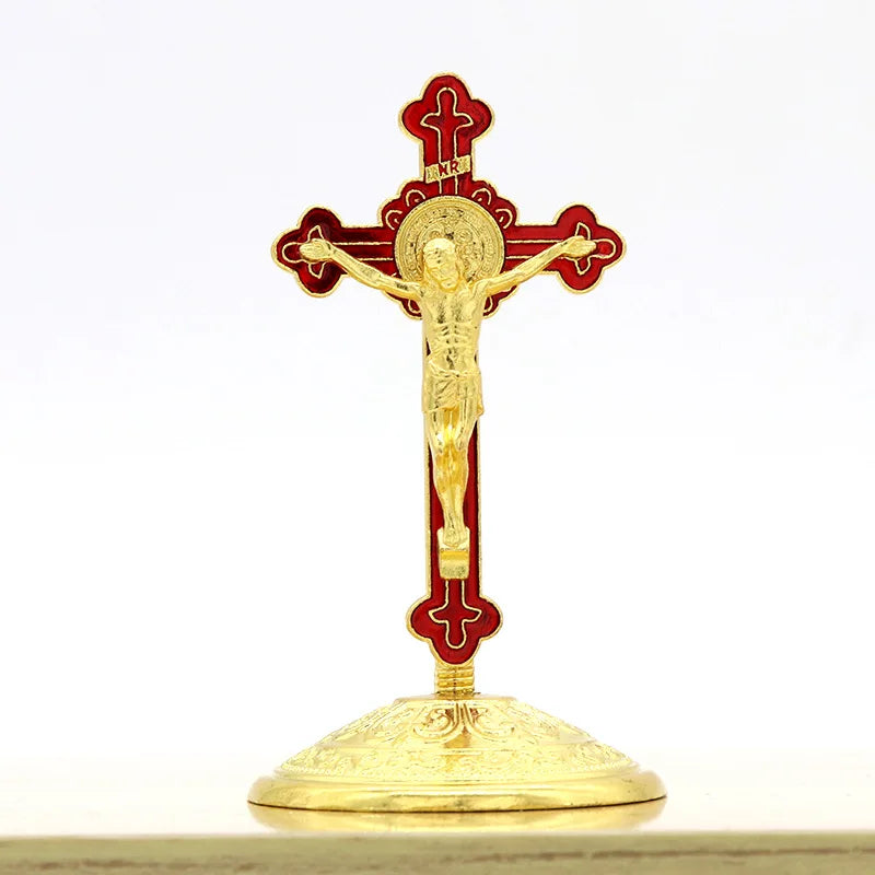 Home and Office Desktop Metal Decorations, Car Carvings, Creative Handicrafts, Ornaments and Ornaments Oasis Select Gold Red 9cm shown in picture