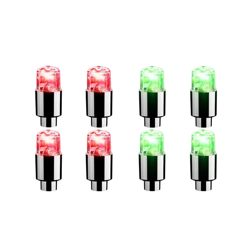 2/4/8Pcs Tire Valve Cap Lights Durable Tire Lights For Car Air Valve Caps With Lights For Motorcycles Bicycles Electric Vehicles Oasis Select 4 Red-4 Green