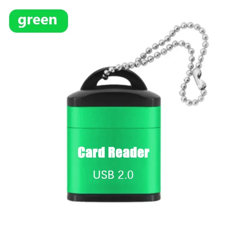 Mini High Speed USB 2.0 Card Reader TF Memory Card Adapter For Computer Desktop Laptop Notebooks USB Cartridge Oasis Select Green 1pcs