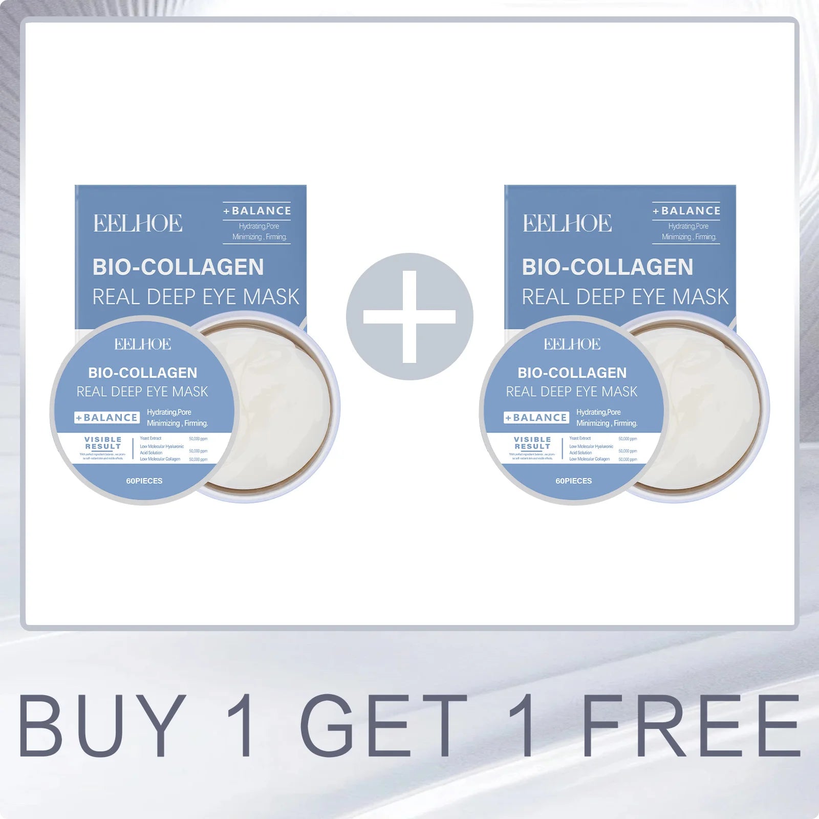 EELHOE Collagen Eye Mask Anti Dark Circles Removal Eyes Bags Moisturizing Firming Eye Patches Nicotinamide Eyes Care Mask 60PCS Oasis Select Buy 1 for 1 Free