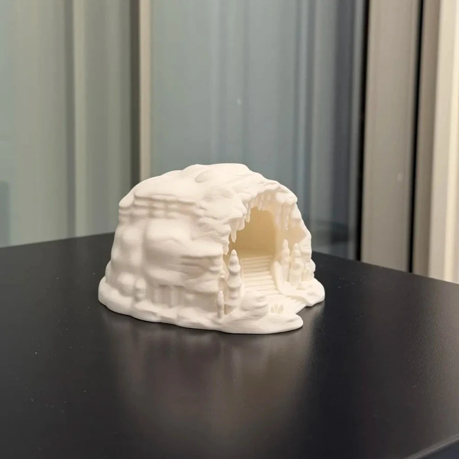 Ice Cave Reptile Hideout Terrarium Decor Gecko Lizard Snake Shelter with Ladder 3D Printed Habitat Ornament for Amphibians Oasis Select