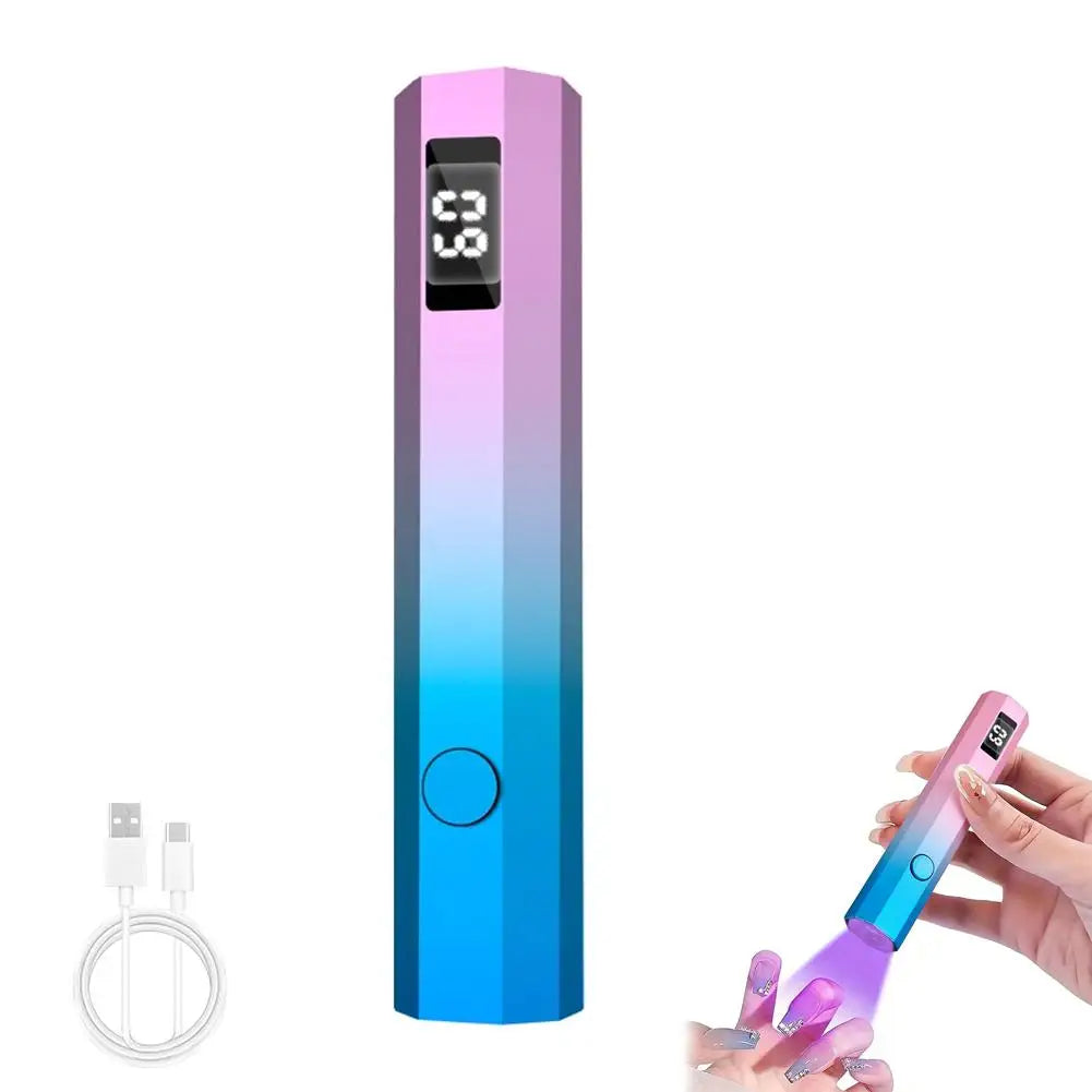 Portable Mini UV Light for Gel Nails, Handheld Cordless UV Nail Lamp with LCD Display,Rechargeable for Gel Polish Home DIY Salon Oasis Select Gradient colors