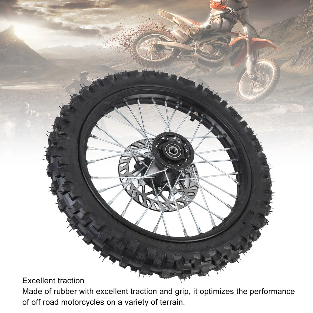 14 Inch Front Wheel Assembly Fit for 125 140 150 160cc Pit Dirt Bike with 15mm Rim Axle & Brake Rotor Oasis Select