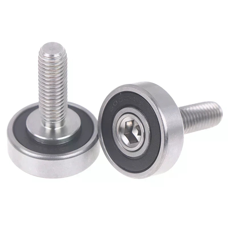 1/2Pcs Stainelss Steel M8 Thread Screw Roller Bearings, JS600026-8C2L25M8 OD 26mm for Door and Window Oasis Select