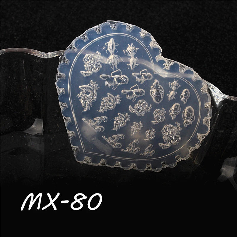 1/3Pcs 3D Nail Silicone Carving Mold Snake DIY Nail Decoration Art Nail Beauty Charm Silicone Nail Mold Nail Nails Products Oasis Select MR-13
