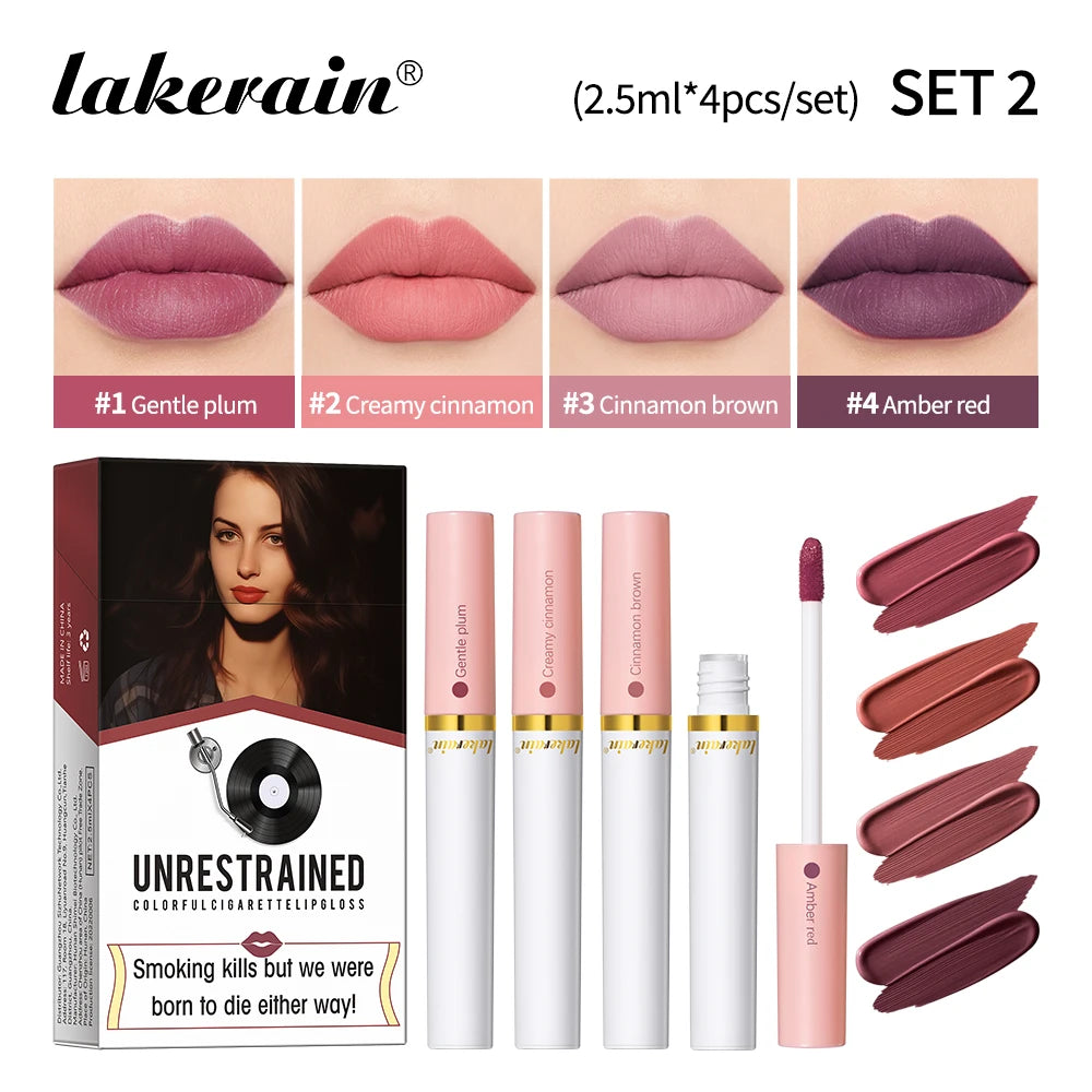 Matte Lipstick Lip Tint Set 4 Colors Waterproof Long Lasting Non-transfer Smooth Highly Pigmented Velvet Lip Sticks Makeup Oasis Select SET 6