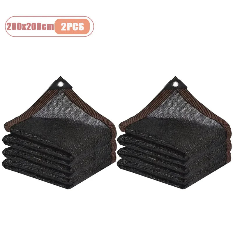 2x2m 2x4m Sun Shade Net Outdoor Yard Balcony Shade Mesh Reinforced Edges Punched Holes Dense Thickened Sun Protection Netting Oasis Select 200x200cm-2PCS