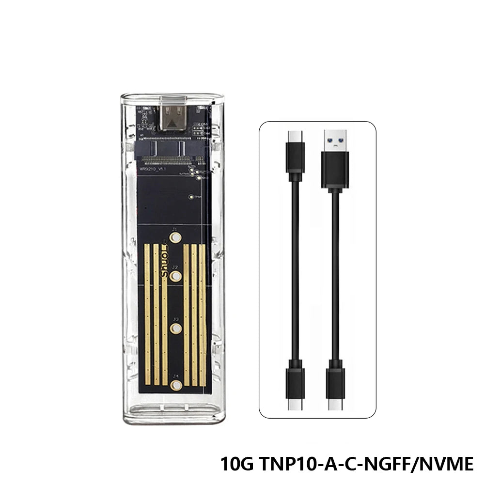 M.2 SSD Enclosure USB-C 10Gbps | NVMe & SATA Dual Protocol