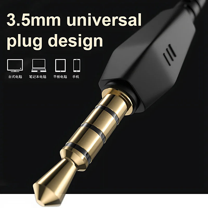 HIFI Heavy Bass Wired Earphone 3.5mm AUX In Ear Gaming Headset Dynamic Music Headphones Stereo Noise Cancelling Earbuds With Mic Oasis Select