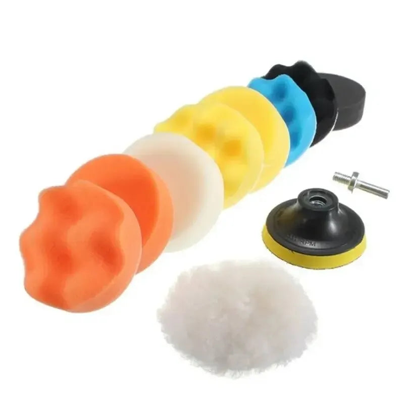 Polishing Sponge Plate Set Imitation Plush Waxing Angle Grinding Cleaning Sponge Wheel Car Beauty Set Electric Drill Polishing Oasis Select 3-inch 11 Piece Set