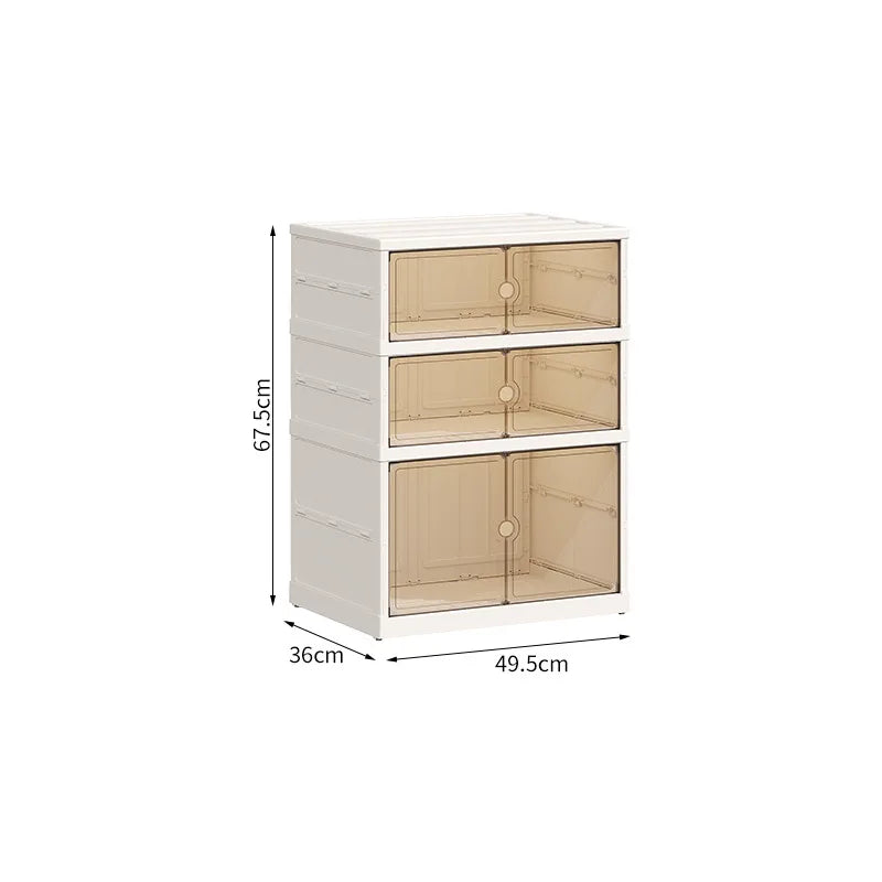 Home dust-proof shoe cabinet, no installation required, foldable transparent folding shoe box, large capacity shoe storage box Oasis Select Double row-3 layers