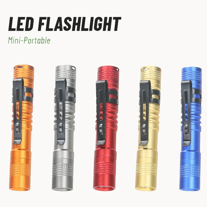 Mini LED Pen Flashlight 300LM | Pocket Torch with Clip, AAA