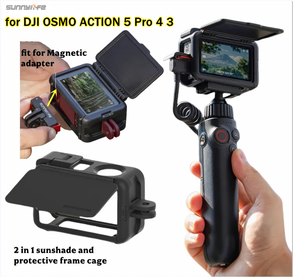 DJI OSMO Action 5 Pro/4/3 Housing Case with Sun Hood