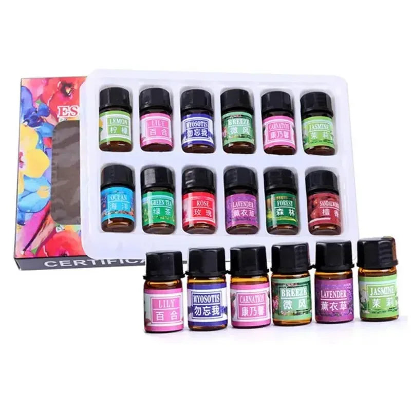 12-Pack Natural Aromatherapy Essential Oil Set – 3ml Diffuser