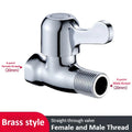 Straight Through Valve Copper Water Pipe Switch Tap with 4-point Female and Male Threads Water Faucet Toilet Stop Oasis Select Female and Male Straight valve Copper