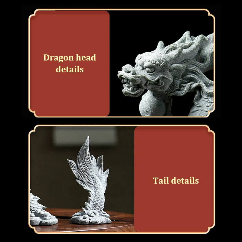 Chinese Stone Dragon Fish Tank Ornament | Aquarium Decor Set