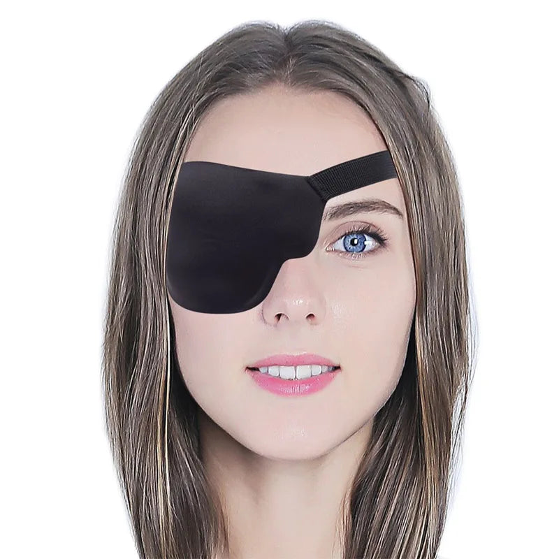 Left And Right Black Single Eye Patch Adjustable 3D Foam Groove Eyeshades For Lazy Eyes Medical Use Concave Eye Patch Oasis Select Right