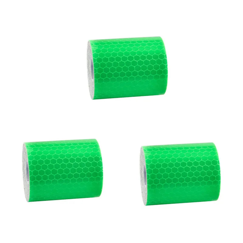 1/2/3pcs Car Reflective Tape Decor Decals Car Warning Safety Reflectante Tape Film Car Reflector Sticker Car Access Exterior 1M Oasis Select 3pcs-1M-green