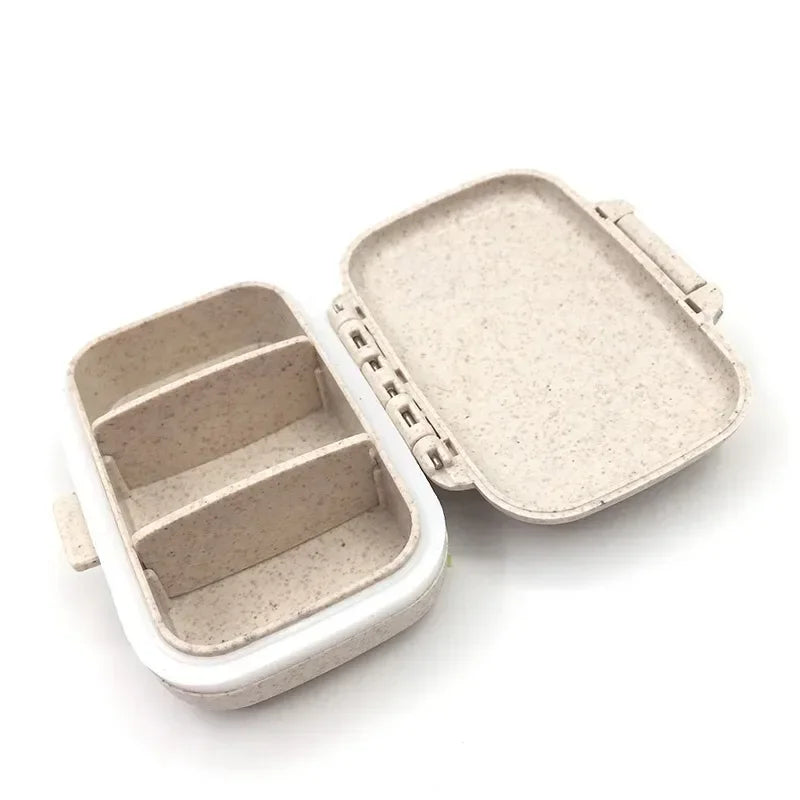1/2/3pcs Mini Portable Pills Organizer Case 3 Grids PillBox Tablet Storage Container Weekly Medicine Pill's Box Pill Case Oasis Select Wheat