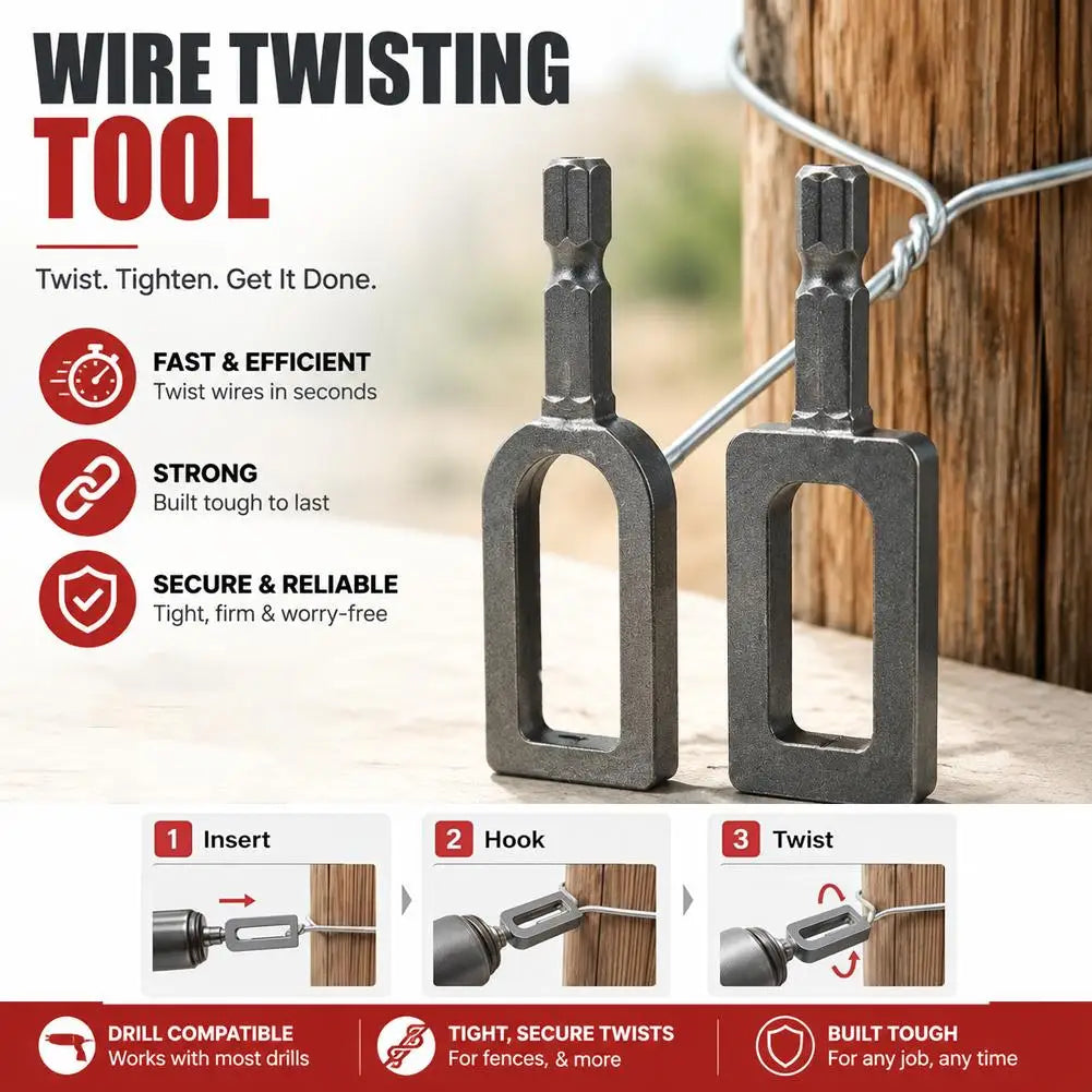 1/4" Hex Wire Twister Drill Attachment – Rebar Tie Wire Tool