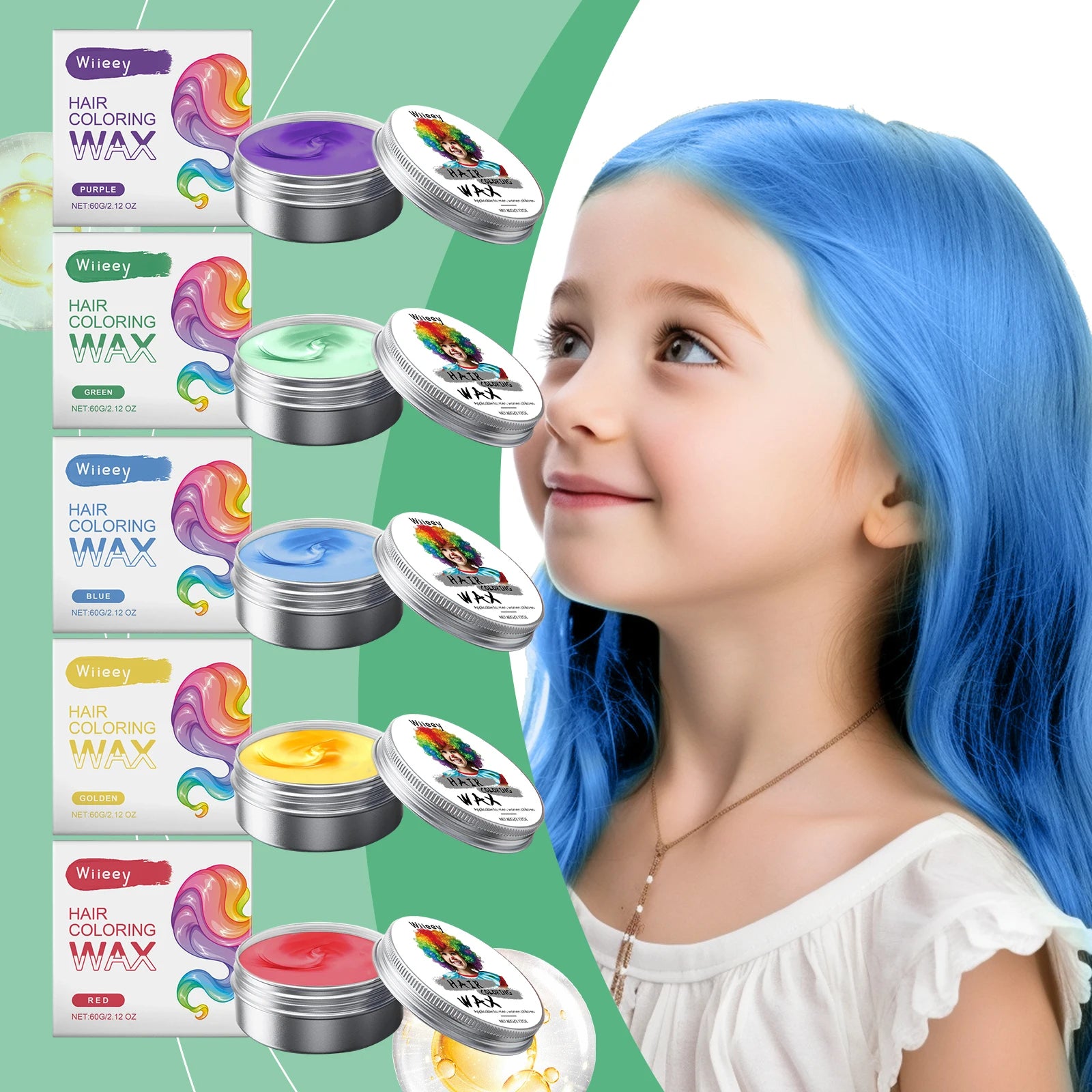 Toddler Temporary Hair Color & Styling Gel - Firm Hold, Gentle Formula, Hair-Friendly, Perfect for Party & Dress-Up Oasis Select