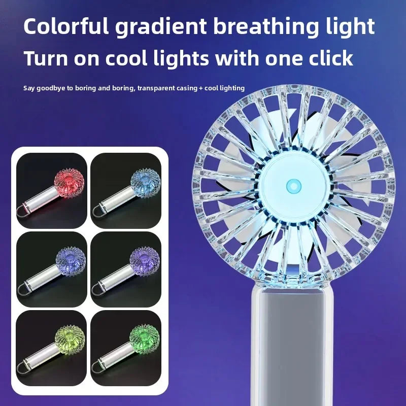 URGGU Mini Transparent USB Handheld Fan – Silent & Portable
