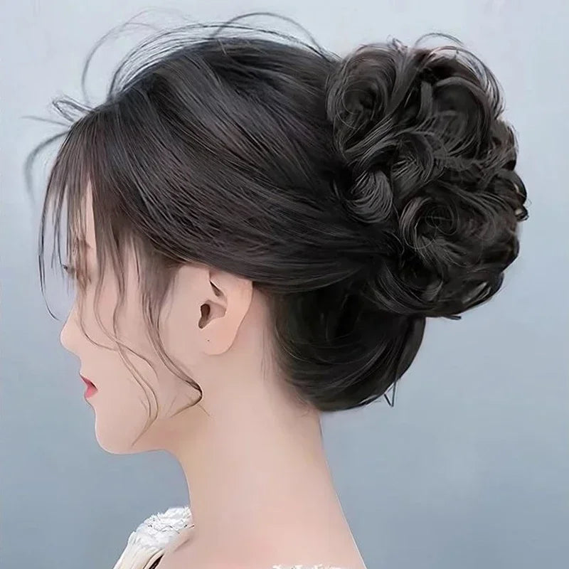 Messy Curly Synthetic Hair Bun Clip-In Hairpiece for Women Clip-In Hair Bun Oasis Select