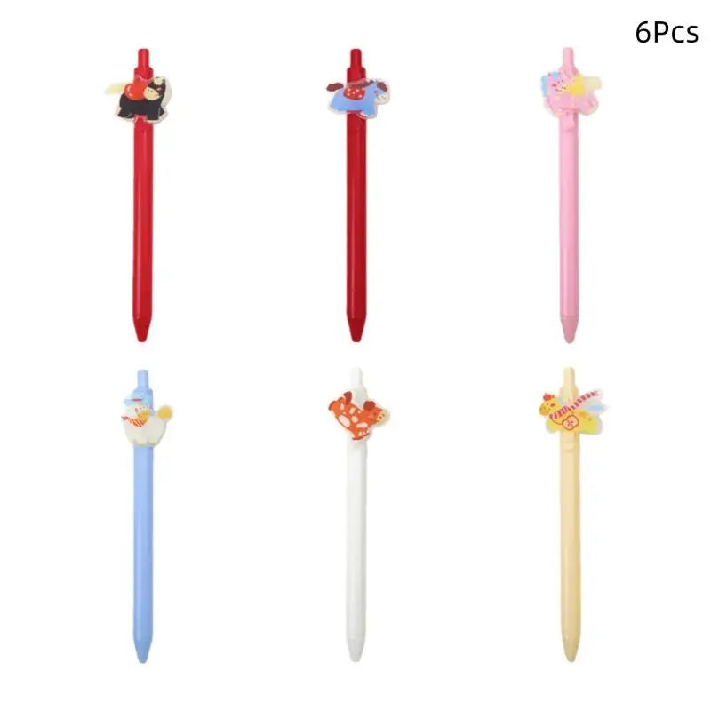 5/6Pcs Cute Pony Neutral Pen Acrylic Decorative Gel Pen Quick Drying Neutral Pen Student Stationery Office Stationery Supplies Oasis Select A7