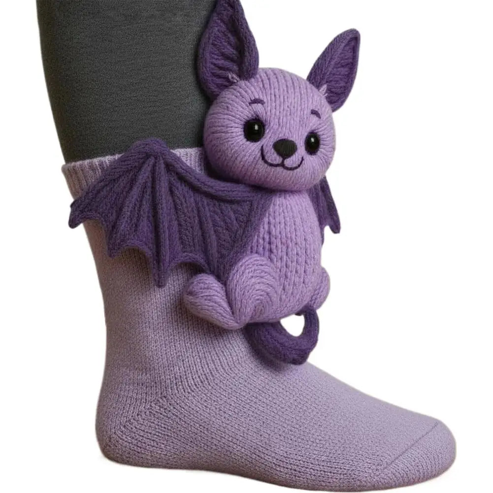 3D Knit Animal Socks Cute Floor Socks Hand Crocheted Double Layer Warm Sock with Cute Rabbit Panda Animals Christmas Gifts Oasis Select 04 35-39