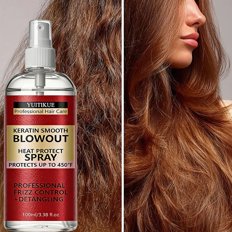 YUITIKUE Keratin Heat Protect Spray – 450°F Frizz Control