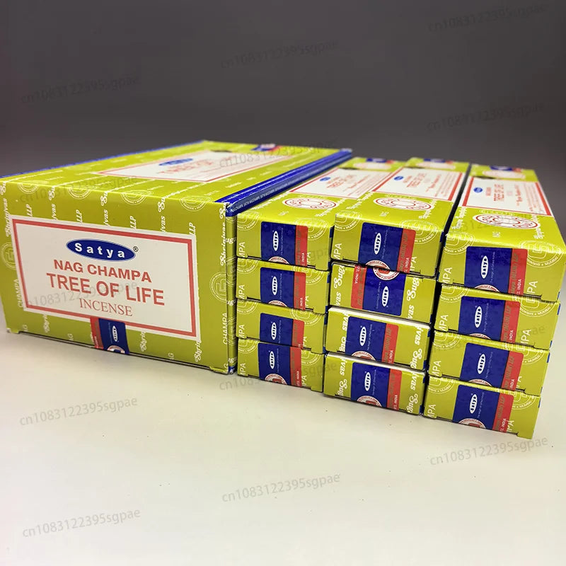 12Boxes Satya Incense Sticks 15g/Box,Home Fragrance Handmade Multiple Mixed Flavors 4Box Super Hit&4Box NATURAL&4Boxes NAGCHAMPA Oasis Select TREE OF LIFE 12 small boxex