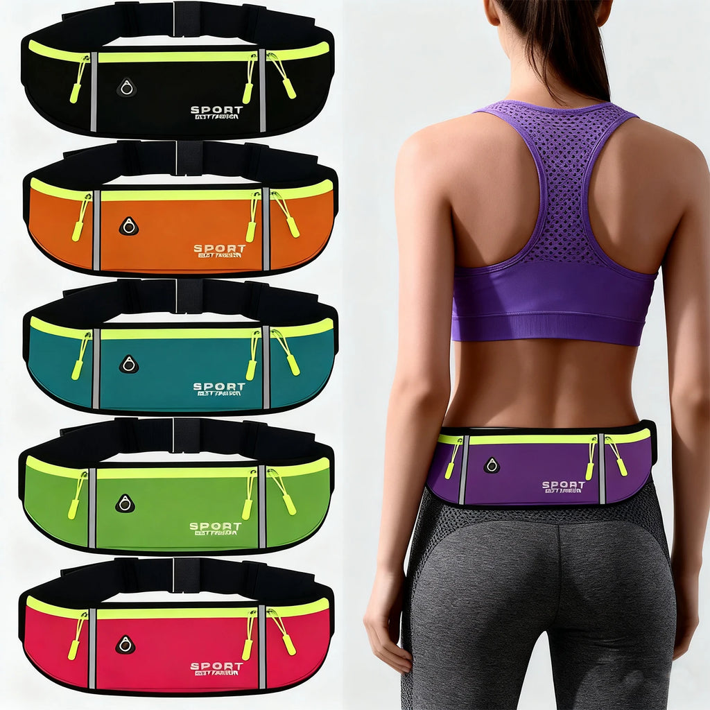 Mobile Waist Bag, Cycling Running Zipper Pouch, Bottle Key Card Waist Bag, Safety Reflective Sports Belt, Unisex, Comfortable Oasis Select
