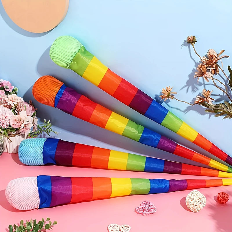 1-20PCS Rainbow Ball with Soft Tail Outdoor Indoor Throwing Catching Play Toy Sensory Integration Coordination Training Sports Oasis Select