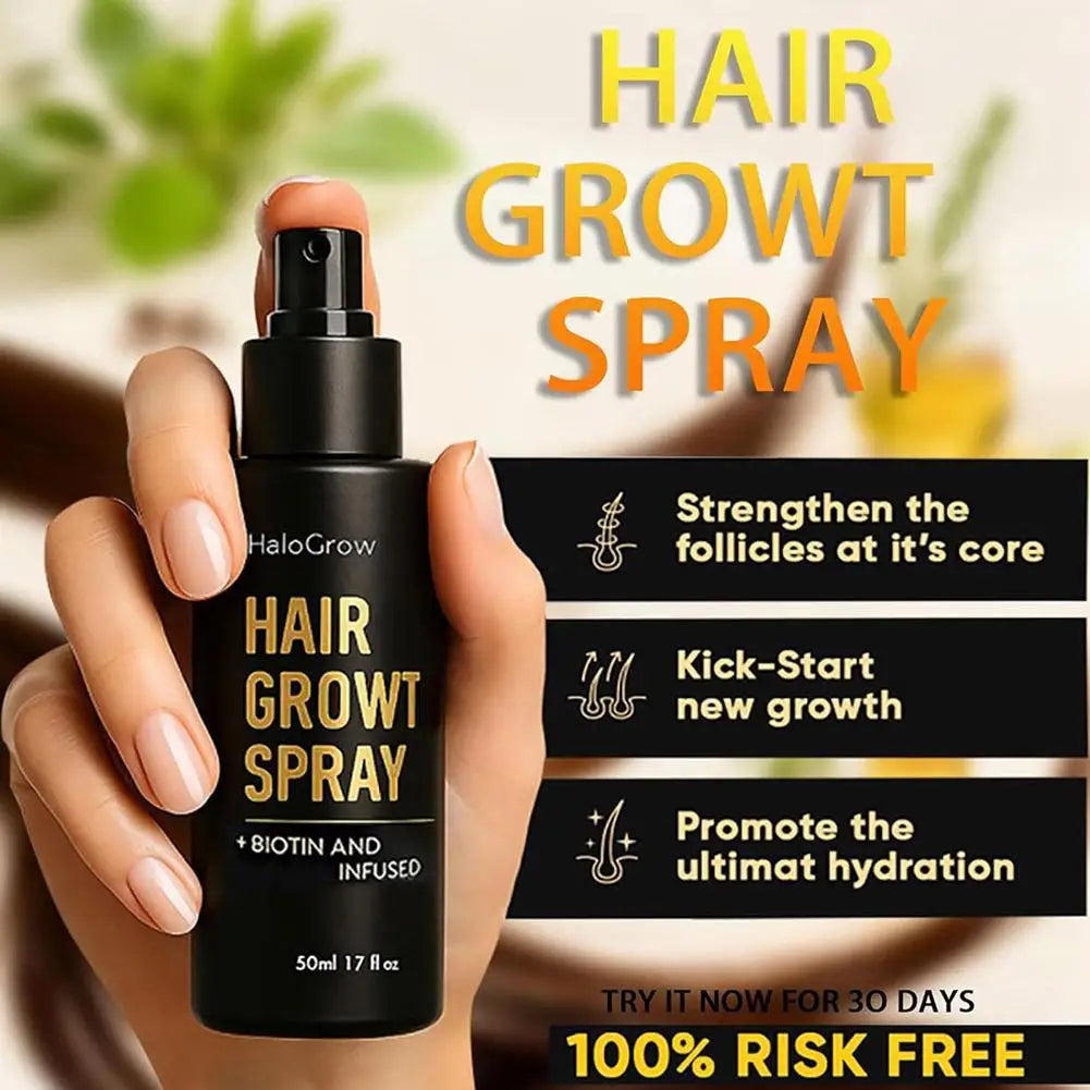 Natural Hair Growth Spray With Ginger Oil and Biotin, Scalp Treatment for Thicker Fuller Hair, Prevent Hair Thinning & Hair Loss Oasis Select